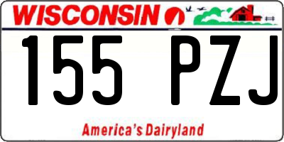 WI license plate 155PZJ