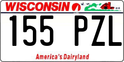 WI license plate 155PZL