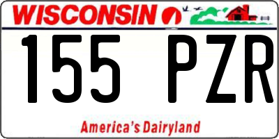WI license plate 155PZR