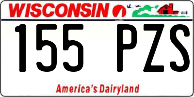 WI license plate 155PZS