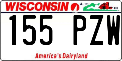 WI license plate 155PZW