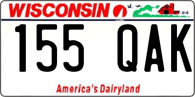 WI license plate 155QAK