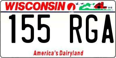 WI license plate 155RGA