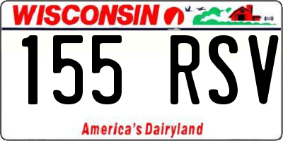 WI license plate 155RSV