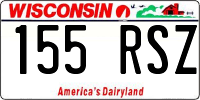 WI license plate 155RSZ
