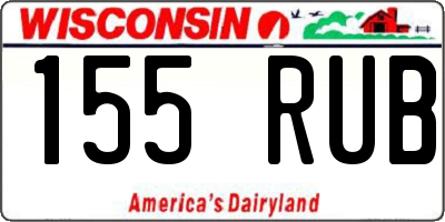 WI license plate 155RUB