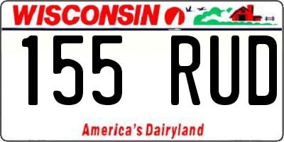 WI license plate 155RUD
