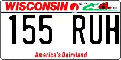 WI license plate 155RUH