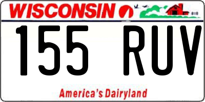 WI license plate 155RUV