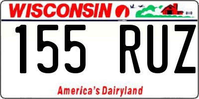 WI license plate 155RUZ