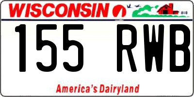 WI license plate 155RWB
