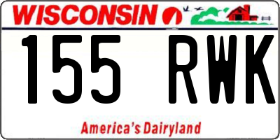 WI license plate 155RWK