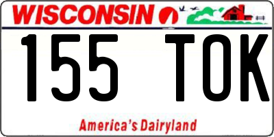 WI license plate 155TOK