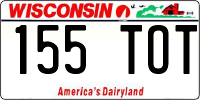 WI license plate 155TOT