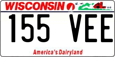 WI license plate 155VEE