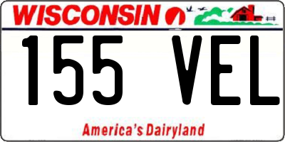 WI license plate 155VEL