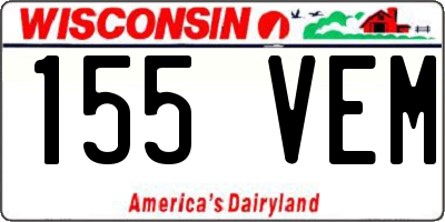 WI license plate 155VEM