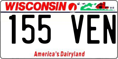 WI license plate 155VEN