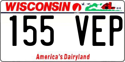 WI license plate 155VEP