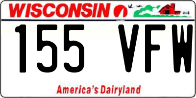 WI license plate 155VFW