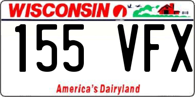WI license plate 155VFX