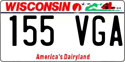 WI license plate 155VGA