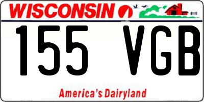 WI license plate 155VGB