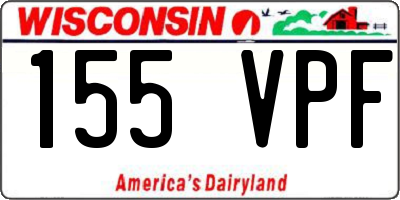 WI license plate 155VPF