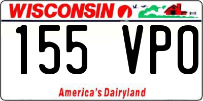WI license plate 155VPO