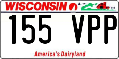 WI license plate 155VPP