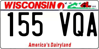 WI license plate 155VQA