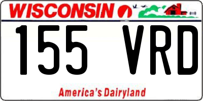 WI license plate 155VRD