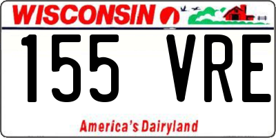 WI license plate 155VRE
