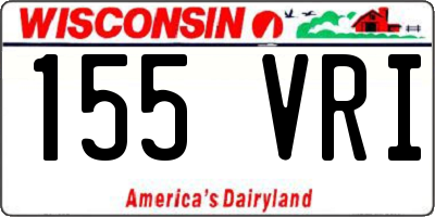 WI license plate 155VRI