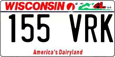 WI license plate 155VRK