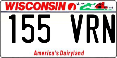 WI license plate 155VRN