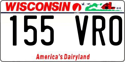 WI license plate 155VRO