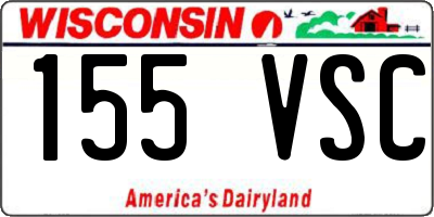 WI license plate 155VSC