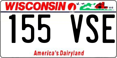 WI license plate 155VSE