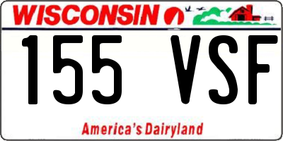 WI license plate 155VSF