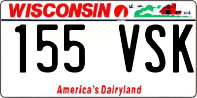 WI license plate 155VSK