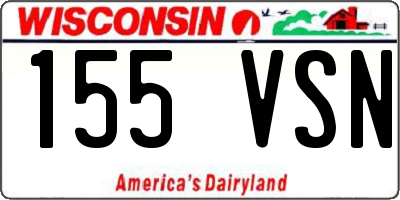 WI license plate 155VSN