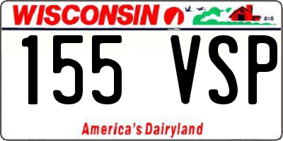 WI license plate 155VSP