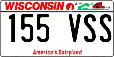 WI license plate 155VSS