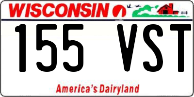 WI license plate 155VST