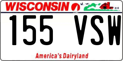 WI license plate 155VSW