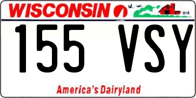 WI license plate 155VSY