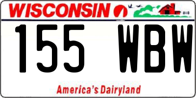 WI license plate 155WBW