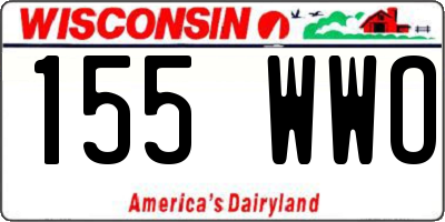 WI license plate 155WWO