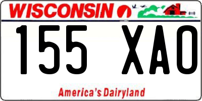 WI license plate 155XAO